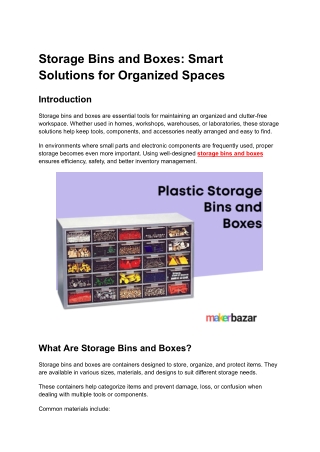 Storage Bins and Boxes for Organized Workspaces | Durable Storage Solutions