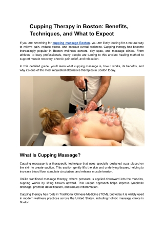 Cupping Massage Boston_ A Guide to Benefits, Techniques, & What to Expect