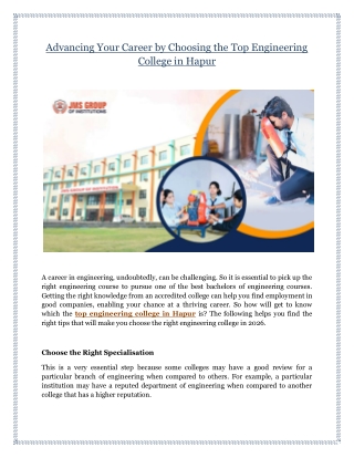 Advancing Your Career by Choosing the Top Engineering College in Hapur