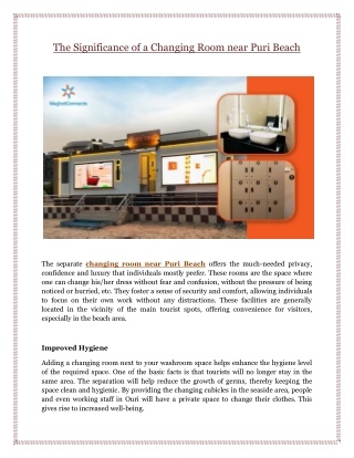 The Significance of a Changing Room near Puri Beach