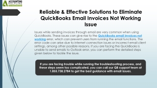 Quick Fixes for QuickBooks Email Invoices Not Working