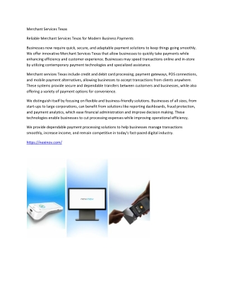 Reliable Merchant Services Texas for Modern Business Payments
