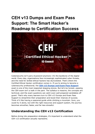 CEH v13 Dumps and Exam Pass Support_ The Smart Hacker’s Roadmap to Certification Success