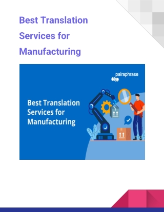 Manufacturing Translation Services for Engineering and Technical Content