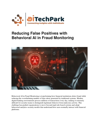 Behavioral AI in Fraud Monitoring Strengthening Cyber Fraud Defense