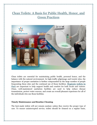 Clean Toilets: A Basis for Public Health, Honor, and Green Practices
