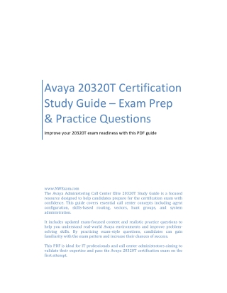 Avaya 20320T Certification Study Guide – Exam Prep & Practice Questions