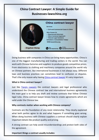 China contract lawyer