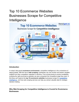 Top 10 Ecommerce Websites for Competitive Intelligence