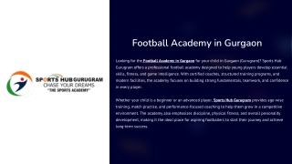 Football Academy in Gurgaon - Sports hub Gurugram