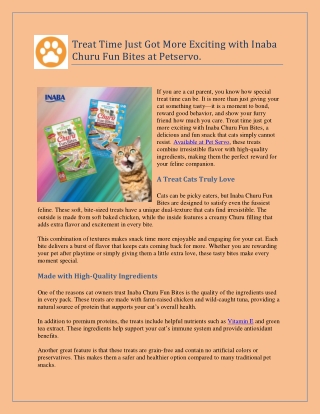Treat Time Just Got More Exciting with Inaba Churu Fun Bites at Petservo.