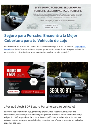 Seguro para Porsche