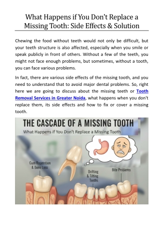 What Happens if You Don't Replace a Missing Tooth?
