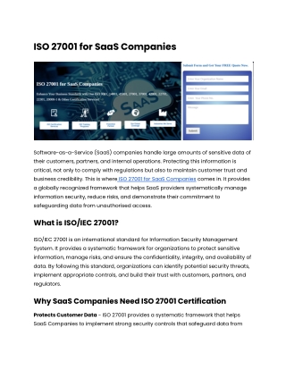 ISO 27001 for SaaS Companies