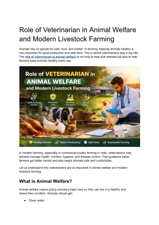 Role of Veterinarian in Animal Welfare and Modern Livestock Farming (1)