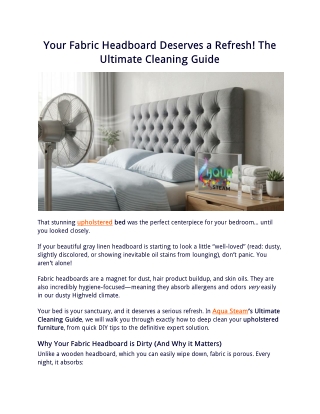 Your Fabric Headboard Deserves a Refresh! The Ultimate Cleaning Guide