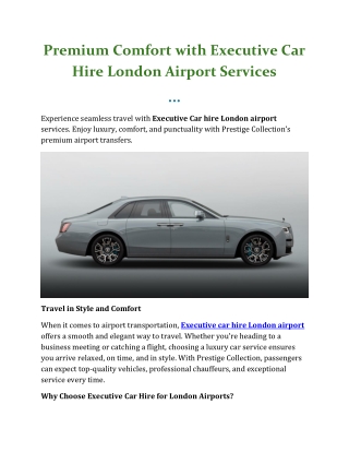 Executive car hire London airport