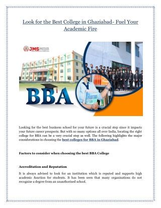 Look for the Best College in Ghaziabad- Fuel Your Academic Fire