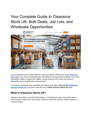 Your Complete Guide to Clearance Stock UK_ Bulk Deals, Job Lots, and Wholesale Opportunities