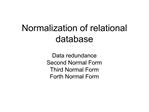 Normalization of relational database