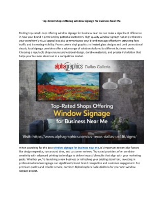 Top-Rated Shops Offering Window Signage for Business Near Me