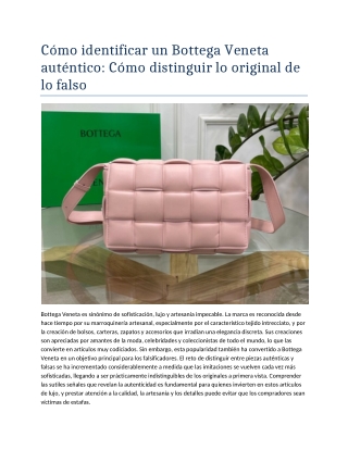 Cómo identificar un Bottega Veneta auténtico: Cómo distinguir lo original de lo