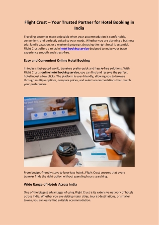 Flight Crust – Your Trusted Partner for Hotel Book (1)