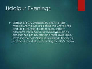Evenings of Elegance Discover the Best Dinner Restaurants in Udaipur