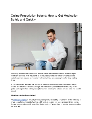 Online Prescription Ireland: How to Get Medication Safely and Quickly