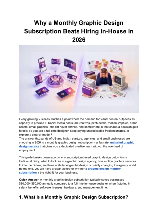 Why a Monthly Graphic Design Subscription Beats Hiring In-House in 2026
