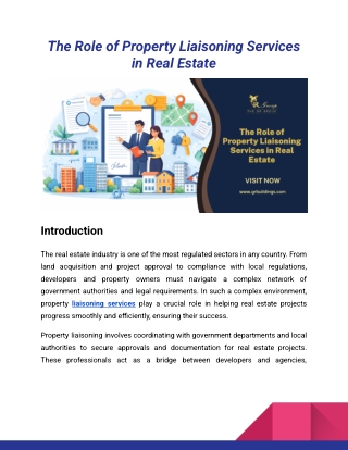 The Role of Property Liaisoning Services in Real Estate_GR Group