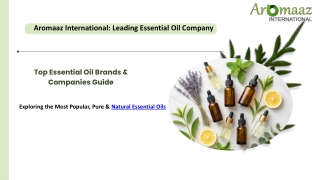 Aromaaz International: Leading Essential Oil Company
