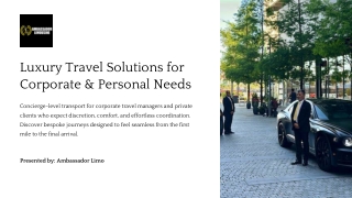 Luxury Travel Solutions for Corporate & Personal Needs