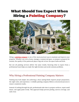 What Should You Expect When Hiring a Painting Company?