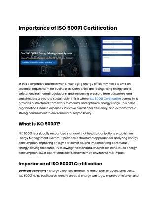 Importance of ISO 50001 Certification
