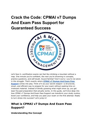 Crack the Code_ CPMAI v7 Dumps And Exam Pass Support for Guaranteed Success