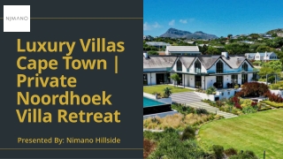 Luxury Villas Cape Town Private Noordhoek Villa Retreat