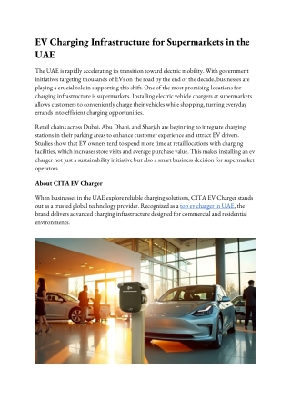 EV Charging Infrastructure for Supermarkets in the UAE