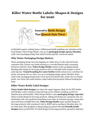 Killer Water Bottle Labels Shapes and Designs for 2026