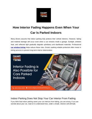 How Interior Fading Happens Even When Your Car Is Parked Indoors