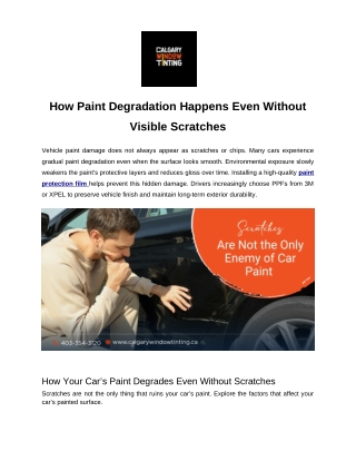 How Paint Degradation Happens Even Without Visible Scratches