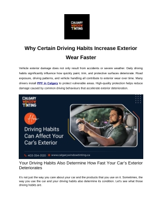 Why Certain Driving Habits Increase Exterior Wear Faster