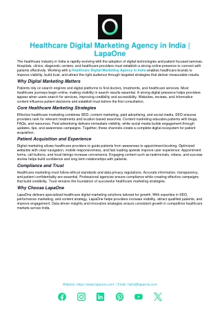 Healthcare Digital Marketing Agency in India | LapaOne