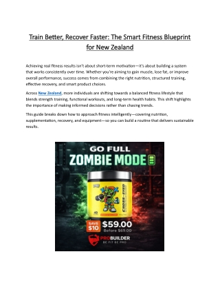 Train Better, Recover Faster The Smart Fitness Blueprint for New Zealand