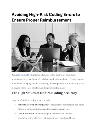 Avoiding High-Risk Coding Errors to Ensure Proper Reimbursement - AGS Health