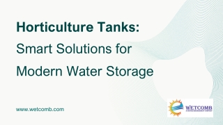 Horticulture Tanks: Smart Solutions for Modern Water Storage