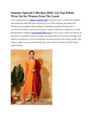Get Top Ethnic Wear Set for Women from The Loom