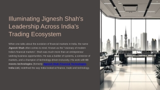 Illuminating Jignesh Shah’s Leadership Across India’s Trading Ecosystem