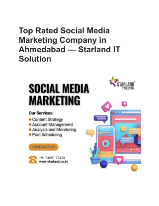 Top Rated Social Media Marketing Company in Ahmedabad — Starland IT Solution