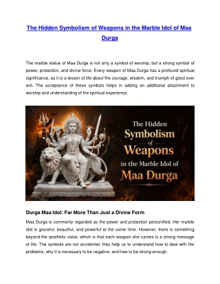 The Hidden Symbolism of Weapons in the Marble Idol of Maa Durga